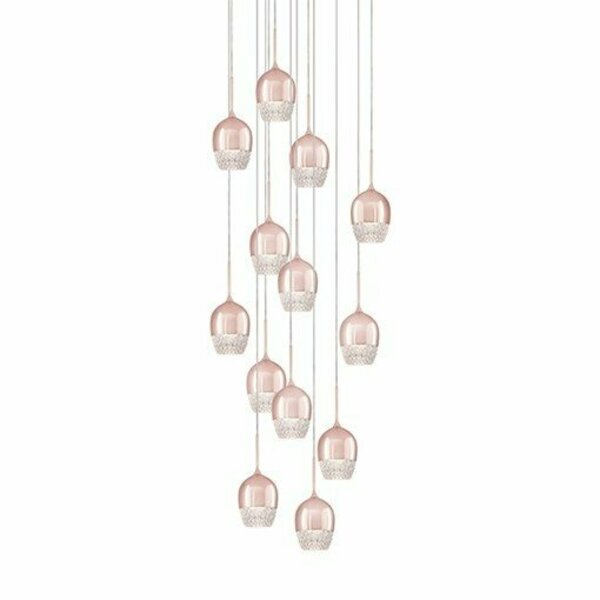 Kuzco Lighting Elegant Round Thirteen LED Multi-Pendant With Downward Wine Glass Shaped Designs MP12813-RG